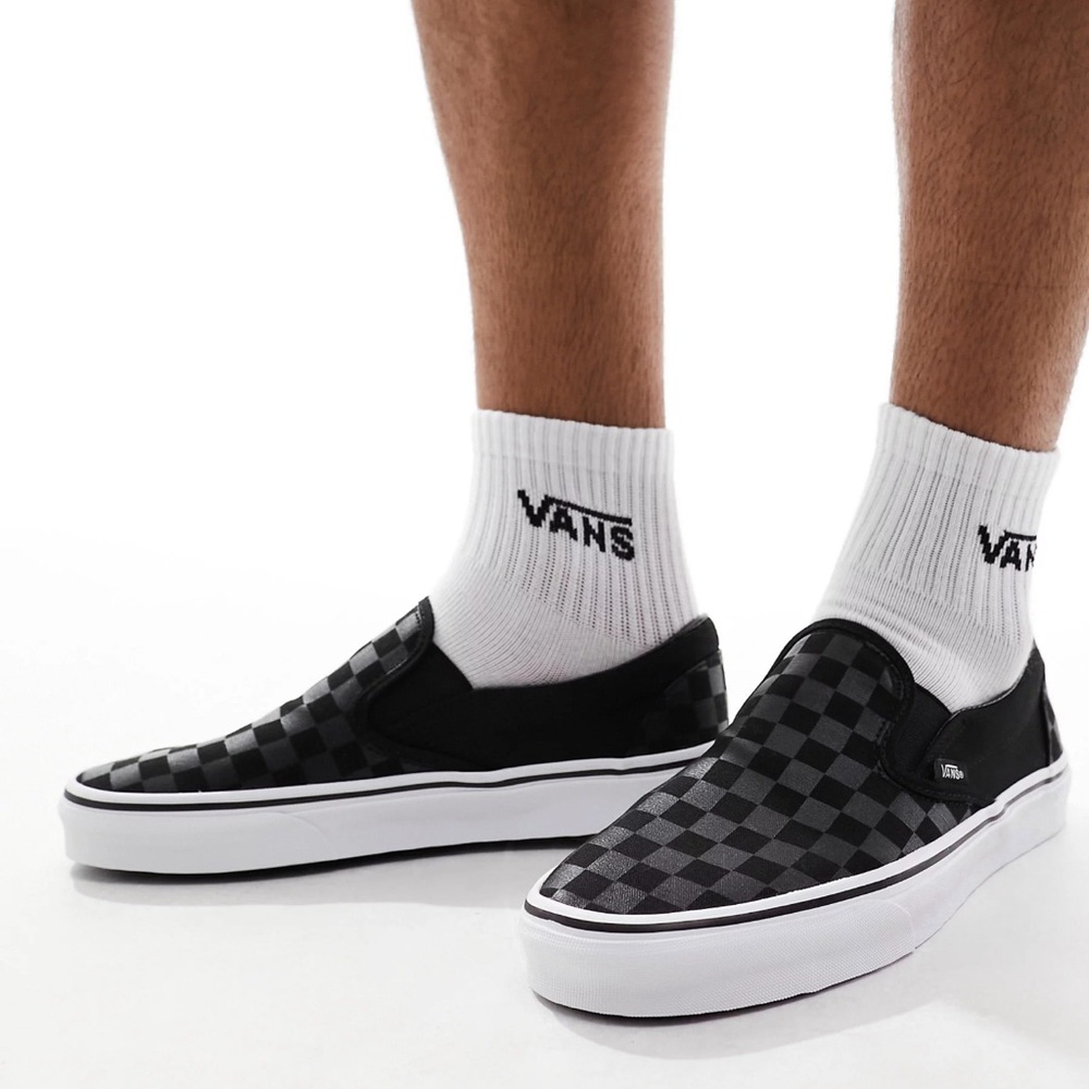 Womens 9 Vans Slip On Shoes - Checkered